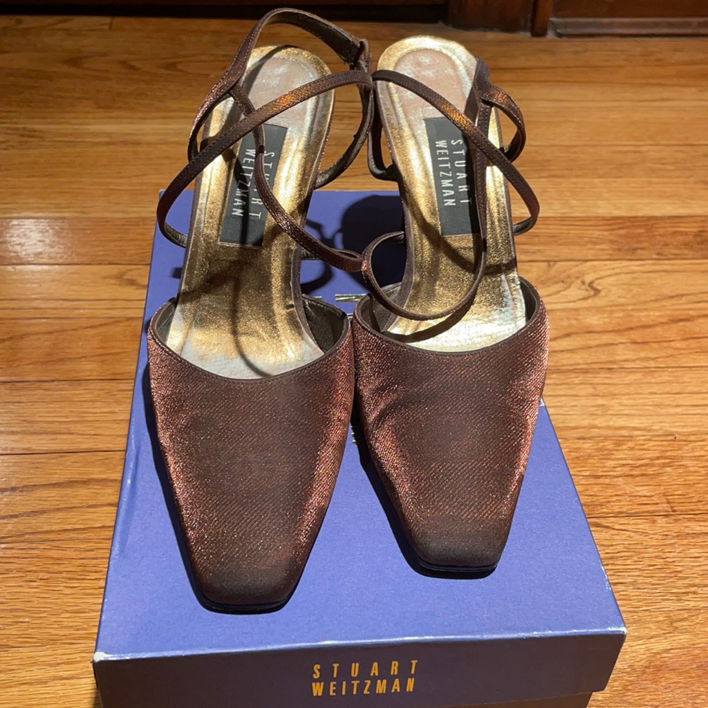 Bronze Satin Stuart Weitzman Heel